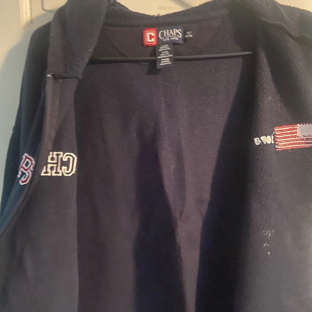 Chaps Dark Blue Full-Zip Hoodie - Picture 2 of 4